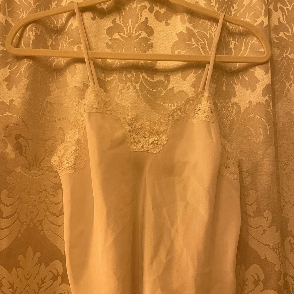Elegant White Lace Trim Lingerie Cami Tank